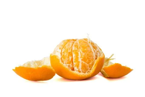 Orange Fruit  peeled off Stock Photos