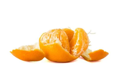 Orange Fruit  peeled off Stock Photos