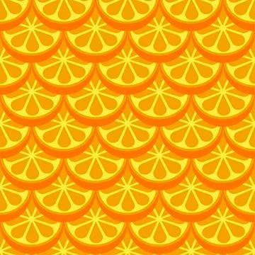Orange fruit seamless bright pattern Stock Illustration
