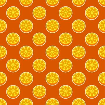 Orange fruit seamless bright pattern Stock Illustration