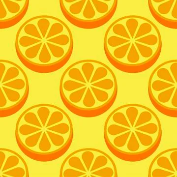Orange fruit seamless bright pattern Stock Illustration