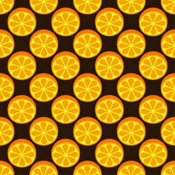 Orange fruit seamless bright pattern Stock Illustration