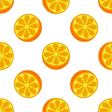 Orange fruit seamless bright white art vector pattern イラスト素材