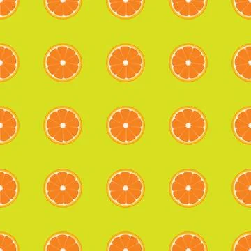 Orange fruit seamless. Flat color Vector Illustration for your package design. Stock Illustration