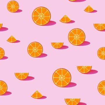 Orange fruit seamless pattern background Stock Illustration