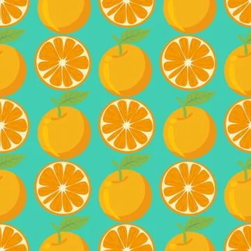 Orange fruit seamless pattern background. Vector illustration.. Stock Illustration