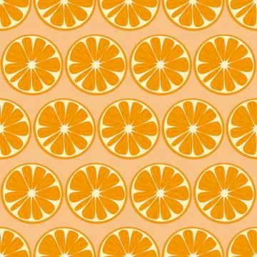 Orange fruit seamless pattern background. Vector illustration.. イラスト素材