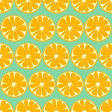 Orange fruit seamless pattern background. Vector illustration.. イラスト素材