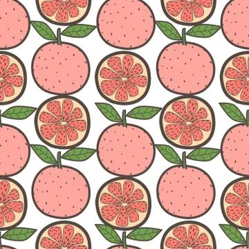 Orange fruit seamless pattern background. Vector illustration.. Stock Illustration