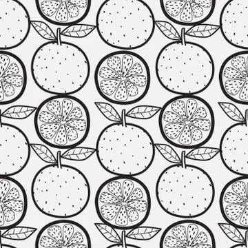 Orange fruit seamless pattern background. Vector illustration.. Stock Illustration