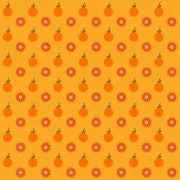 Orange fruit seamless pattern background.Colorful wallpaper vector illustrati Stock Illustration