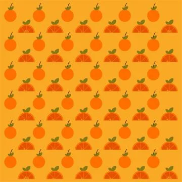 Orange fruit seamless pattern background.Colorful wallpaper vector illustrati Stock Illustration