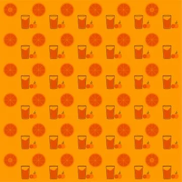 Orange fruit seamless pattern background.Colorful wallpaper vector illustrati Stock Illustration