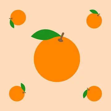 Orange fruit seamless for pattern fabric, simple orange fruit cute repeat i.. 스톡 일러스트