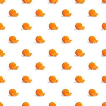 Orange fruit seamless pattern repeating citrus background Stock Illustration