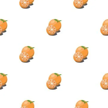 Orange fruit seamless pattern. Vegan organic eco product background. vector illu イラスト素材