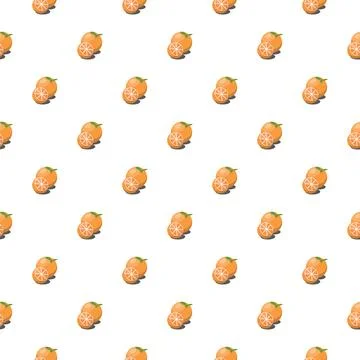 Orange fruit seamless pattern. Vegan organic eco product background. vector illu Stock Illustration