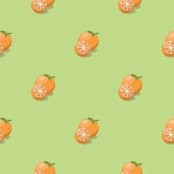 Orange fruit seamless pattern. Vegan organic eco product background. vector illu イラスト素材
