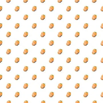 Orange fruit seamless pattern. Vegan organic eco product background. vector illu Stock Illustration
