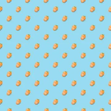 Orange fruit seamless pattern. Vegan organic eco product background. vector illu Stock Illustration
