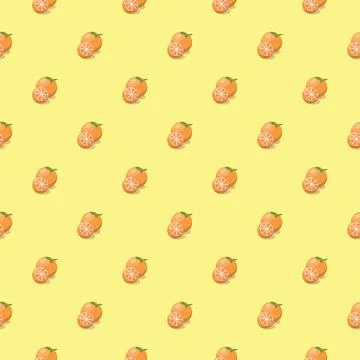 Orange fruit seamless pattern. Vegan organic eco product background. vector illu イラスト素材