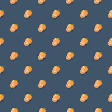 Orange fruit seamless pattern. Vegan organic eco product background. vector illu Illustrazione stock