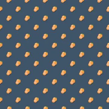 Orange fruit seamless pattern. Vegan organic eco product background. vector illu イラスト素材
