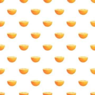 Orange fruit seamless pattern on white background Stock Illustration
