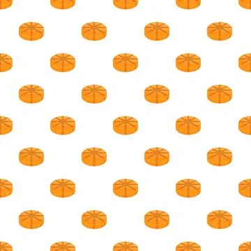 Orange fruit seamless pattern on white background Stock Illustration