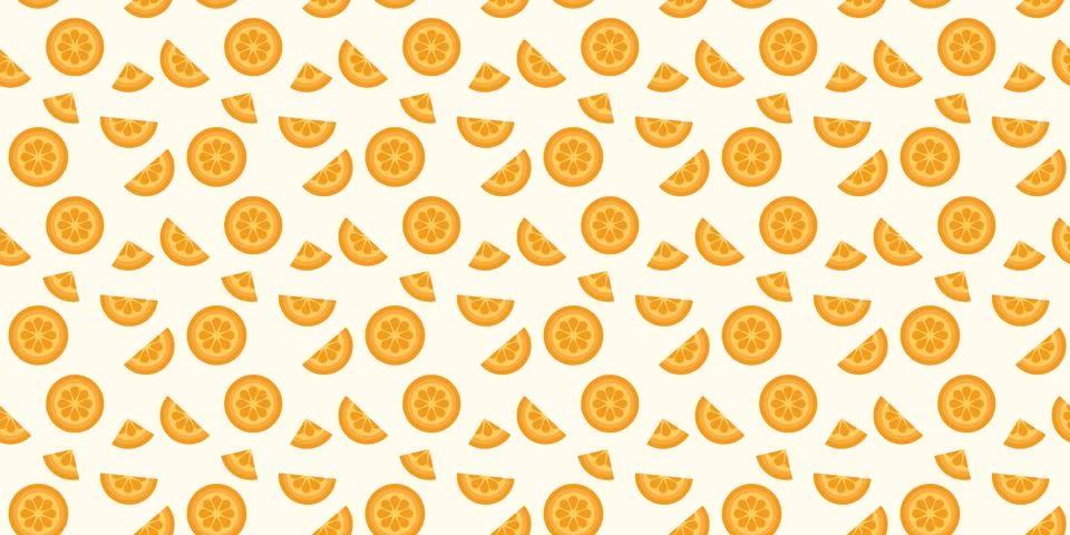 Orange fruit seamless repeat pattern vector background Stock Illustration