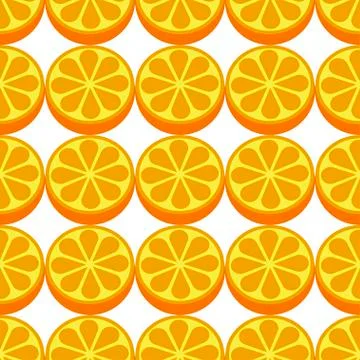 Orange fruit seamless white pattern Illustrazione stock