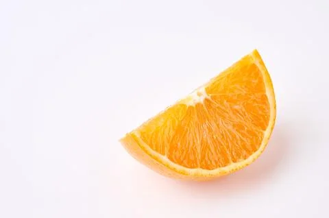 Orange fruit segment slice on white background 스톡 사진