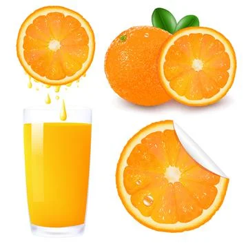 Orange Fruit Set Stock Illustration