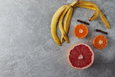 Orange with fruit slice circle Stock Photos