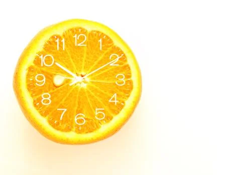 Orange fruit slice clock idea concept イラスト素材