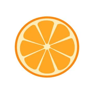 Orange fruit slice. Illustration in flat style isolated on white. Piece of Stock Illustration