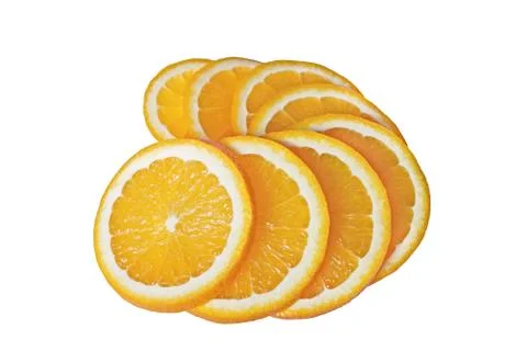 Orange fruit slice isolated Stock Photos