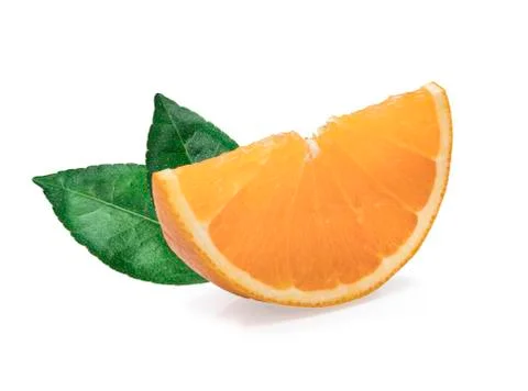 Orange fruit slice isolated on white background 写真素材