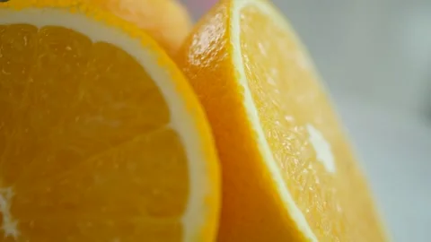 Orange fruit slice in slow motion Stock Footage 160559871