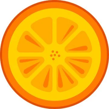 Orange Fruit Slice Vector Isolated Stock Illustration
