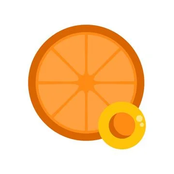 Orange fruit slice vitamin c healthy food icon Stock Illustration