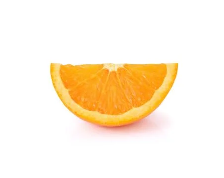 Orange fruit slice on white background Stock Photos