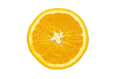 Orange fruit slice on white background. Stock Photos
