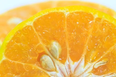Orange fruit sliced isolated Foto stock