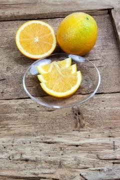 Orange fruit sliced Stock Photos