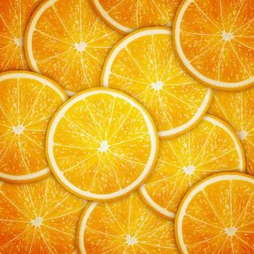 Orange fruit slices background Illustrazione stock