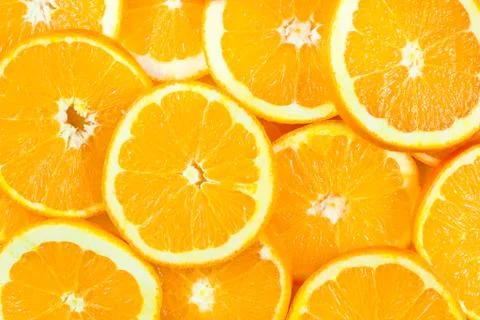 Orange fruit slices background Stock Photos