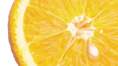 Orange fruit slices closeup, Orange fruits top view. Rotation Stock Footage 145483113