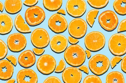 Orange fruit slices Stock Photos