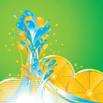 Orange fruit splash with copy space, vector illustration Illustration